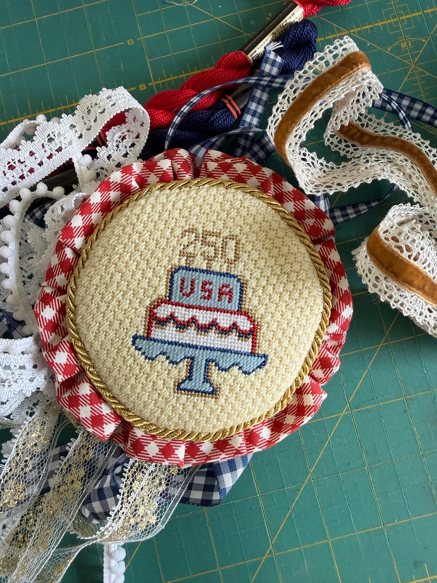 America 250 Cake Needlepoint Canvas